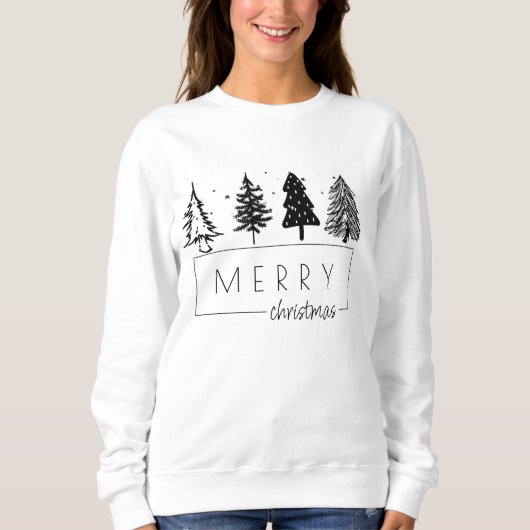 Sweatshirt Arbre de Noël minimaliste élégant (Devant)