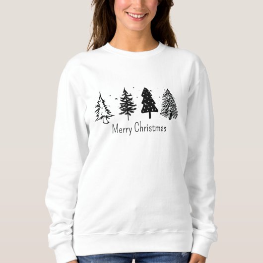 Sweatshirt Arbre de Noël minimaliste élégant (Devant)