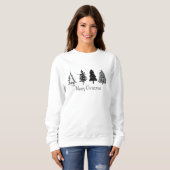 Sweatshirt Arbre de Noël minimaliste élégant (Devant entier)