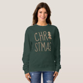 Sweatshirt Arbre de Noël minimaliste scandinave (Devant entier)