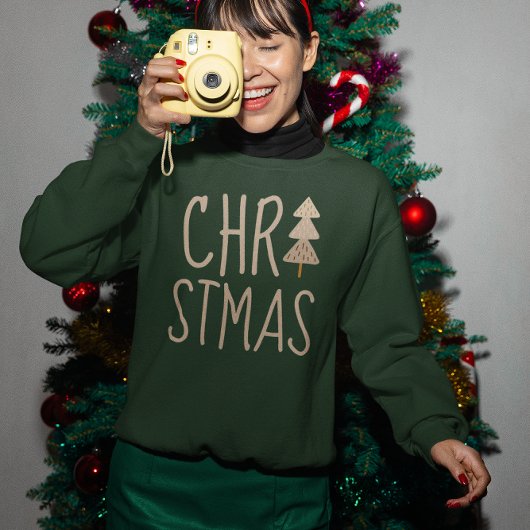 Sweatshirt Arbre de Noël minimaliste scandinave