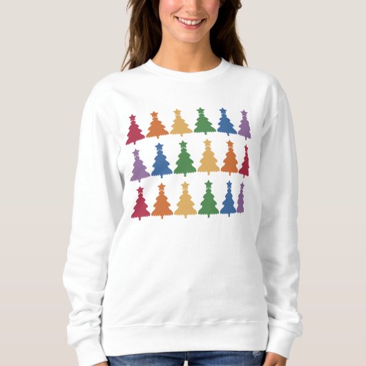 Sweatshirt Arbre de Noël Rainbow (Devant)