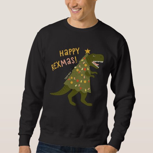 Sweatshirt Arbre de Noël Rexmas Rex Rex Dinosaure Joyeux No (Devant)
