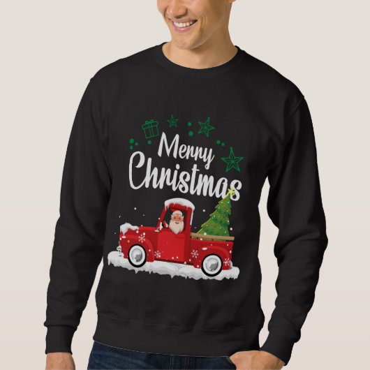 Sweatshirt Arbre de Noël vintage Red Truck (Devant)