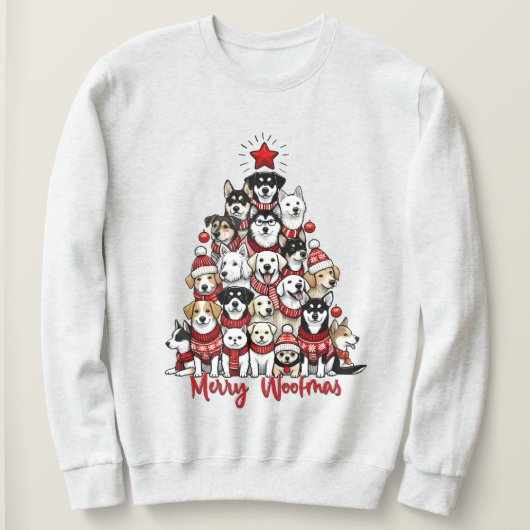 Sweatshirt Arbre de Noël Woofmas (Design devant)