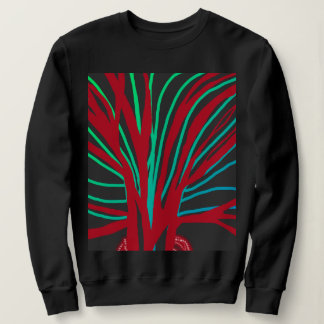 Sweatshirt Arbre vert rouge et sarcelle