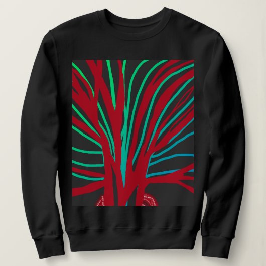 Sweatshirt Arbre vert rouge et sarcelle (Design devant)