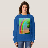 Sweatshirt Arbre vert sous arc-en-ciel (Devant entier)
