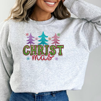 Sweatshirt Arbres de Noël chrétiens