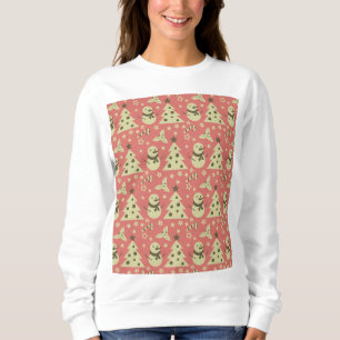 Sweatshirt Arbres de Noël rétro sucre de canne étoile aux bai