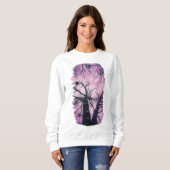 Sweatshirt Arbres d'hiver violet stylisé (Devant entier)