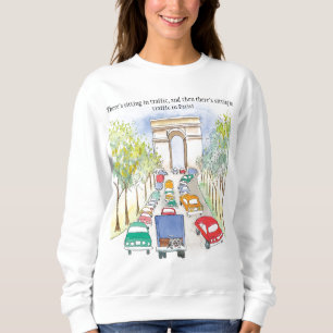 Sweatshirt Arc de Triomphe Paris Whimsical Watercolor croquis