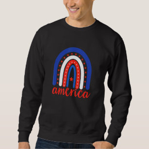 Sweatshirt Arc-en-ciel 4 ht De Juillet Drapeau Américain Patr