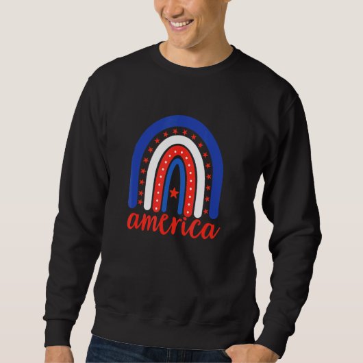 Sweatshirt Arc-en-ciel 4 ht De Juillet Drapeau Américain Patr (Devant)