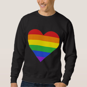 Sweatshirt Arc-en-ciel Coeur rayé subtil LGBT Pride Mois Gay