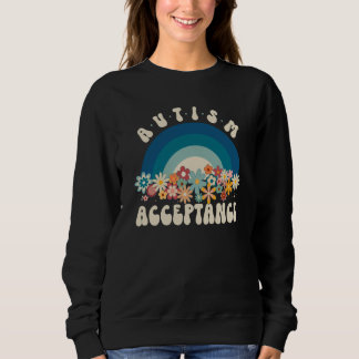 Sweatshirt Arc-en-ciel Rétro Groovy Autisme Sensibilisation H