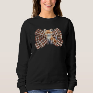 Sweatshirt Arc en damier aquarelle avec un renard mignon