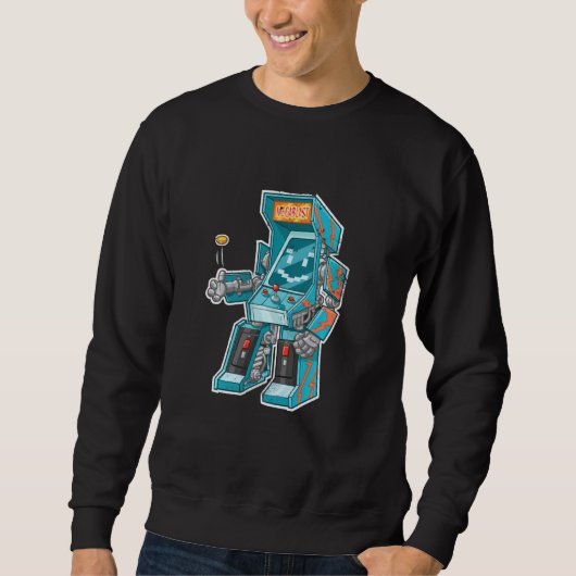 Sweatshirt Arcade Bot Vidéo Jeu Armoire Avec Joystick En Dis (Devant)