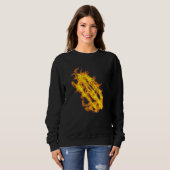 Sweatshirt Archer à flammes à tir arc et à flèche (Devant entier)