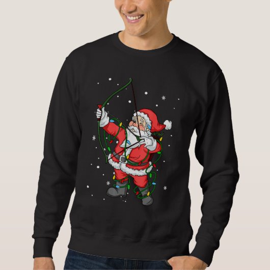 Sweatshirt Archer Bow Chasse Santa Claus Arbre de Noël Ligh (Devant)