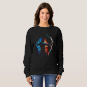 Sweatshirt Archer Flames Archery Retro Sports Archer (Devant entier)