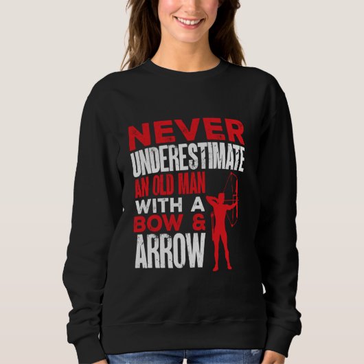 Sweatshirt Archer Un Vieux Homme Avec Une Bow & Arrow Tir À L (Devant)
