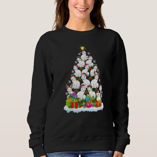 Sweatshirt Arctic Fox Xmas Lights Arctic Fox Christmas Tree (Devant)