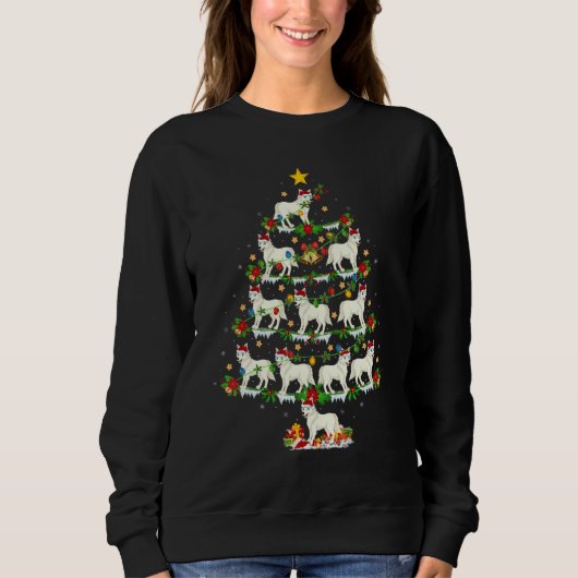 Sweatshirt Arctic Wolf  Xmas Lights Arctic Wolf Christmas Tre (Devant)