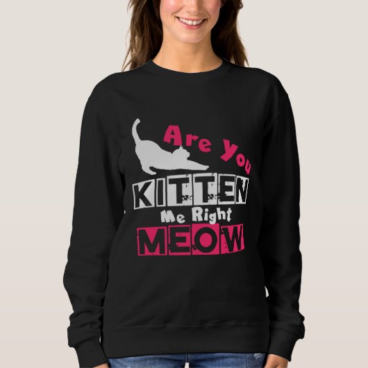 Sweatshirt Are You Kitten Me Right Meow Cat Joke (Devant)