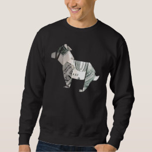 Sweatshirt Argent Chien Origami Espèces