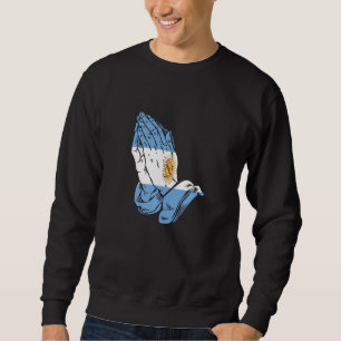 Sweatshirt Argentine Drapeau Des Mains De Prière Camisa De Ar