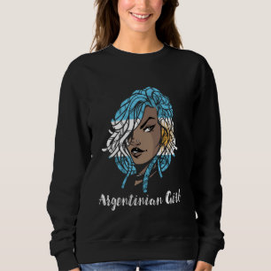 Sweatshirt Argentine Dreadlocks Cheveux Argentine Drapeau Ar