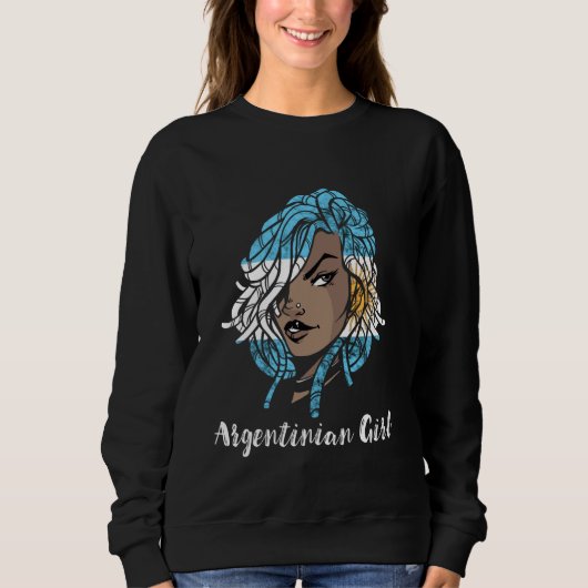 Sweatshirt Argentine Dreadlocks Cheveux Argentine Drapeau Ar (Devant)