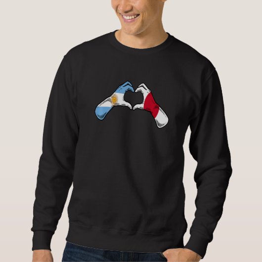 Sweatshirt Argentine Japan Flag - Argentinian Japanese Heart (Devant)