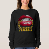 Sweatshirt Aries Horoscope Juicy Lips Chain for African Ameri (Devant)