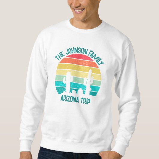 Sweatshirt Arizona Desert Cactus Sunset Custom Vacation (Devant)