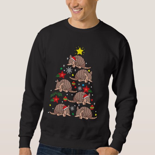 Sweatshirt Armadillo Arbre de Noël Zookeeper amusant (Devant)