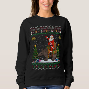 Sweatshirt Armadillo Ugly Xmas Cadeau Père Noël Riding Armadi