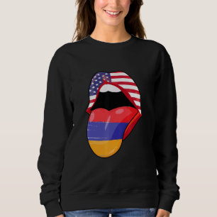 Sweatshirt Arménie USA Pride Lips Drapeau Fierté Arménie Amér