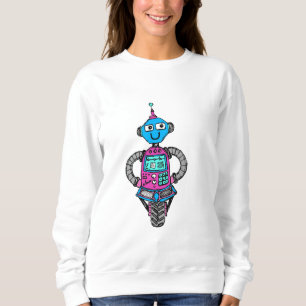 Sweatshirt Arnie Robot : Rose et bleu