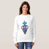 Sweatshirt Arnie Robot : Rose et bleu (Devant entier)