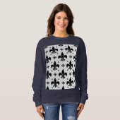 Sweatshirt Arrière - plan blanc Fleur-de-lis Motif design (Devant entier)