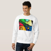 Sweatshirt Art abstrait de couleurs lumineuses géniales (Devant entier)