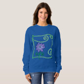 Sweatshirt Art Abstrait de Fleur Violette à Porter (Devant entier)