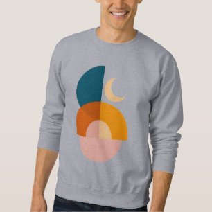 Sweatshirt Art abstrait de lune géométrique moderne