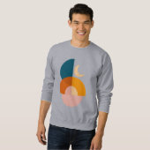 Sweatshirt Art abstrait de lune géométrique moderne (Devant entier)