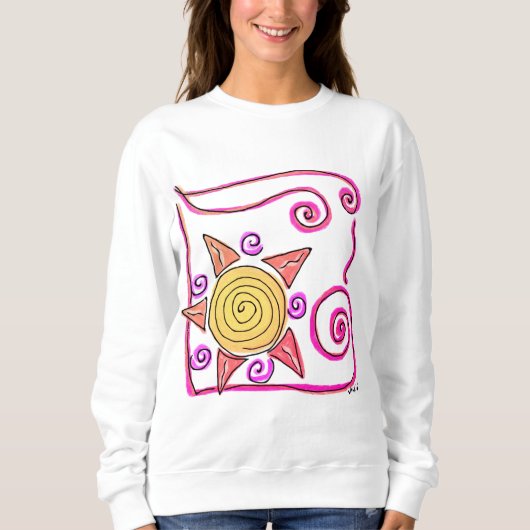 Sweatshirt Art abstrait de soleil à porter (Devant)
