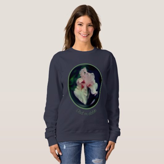 Sweatshirt Art Abstrait Floral Iris Rose Personnalisé (Devant entier)