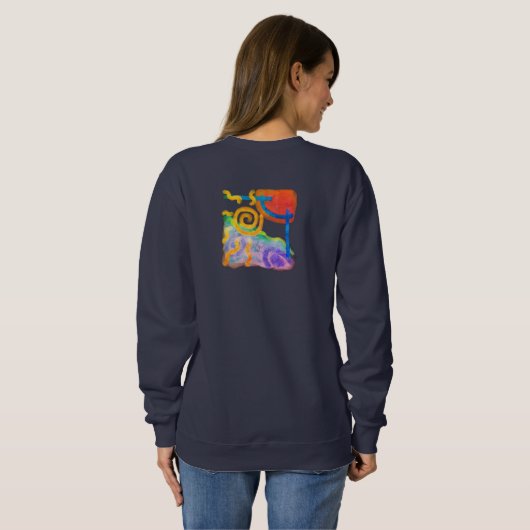Sweatshirt Art Abstrait original à porter (Dos entier)