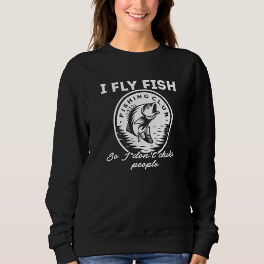 Sweatshirt Art cool Du Poisson Avec Citation De Pêche (Devant)